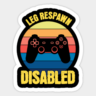 Funny Leg Amputee Gamer Videogame Sticker